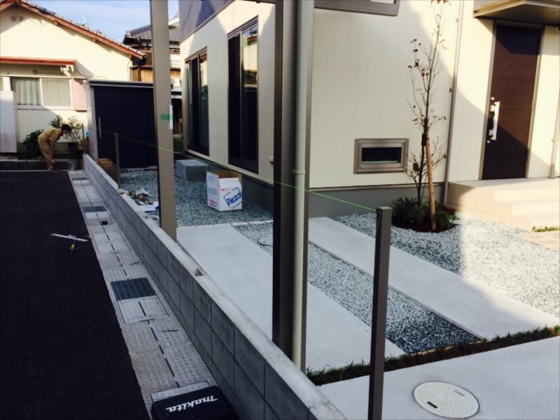 外構 カーポート ファサード 表札 リフォーム 高砂